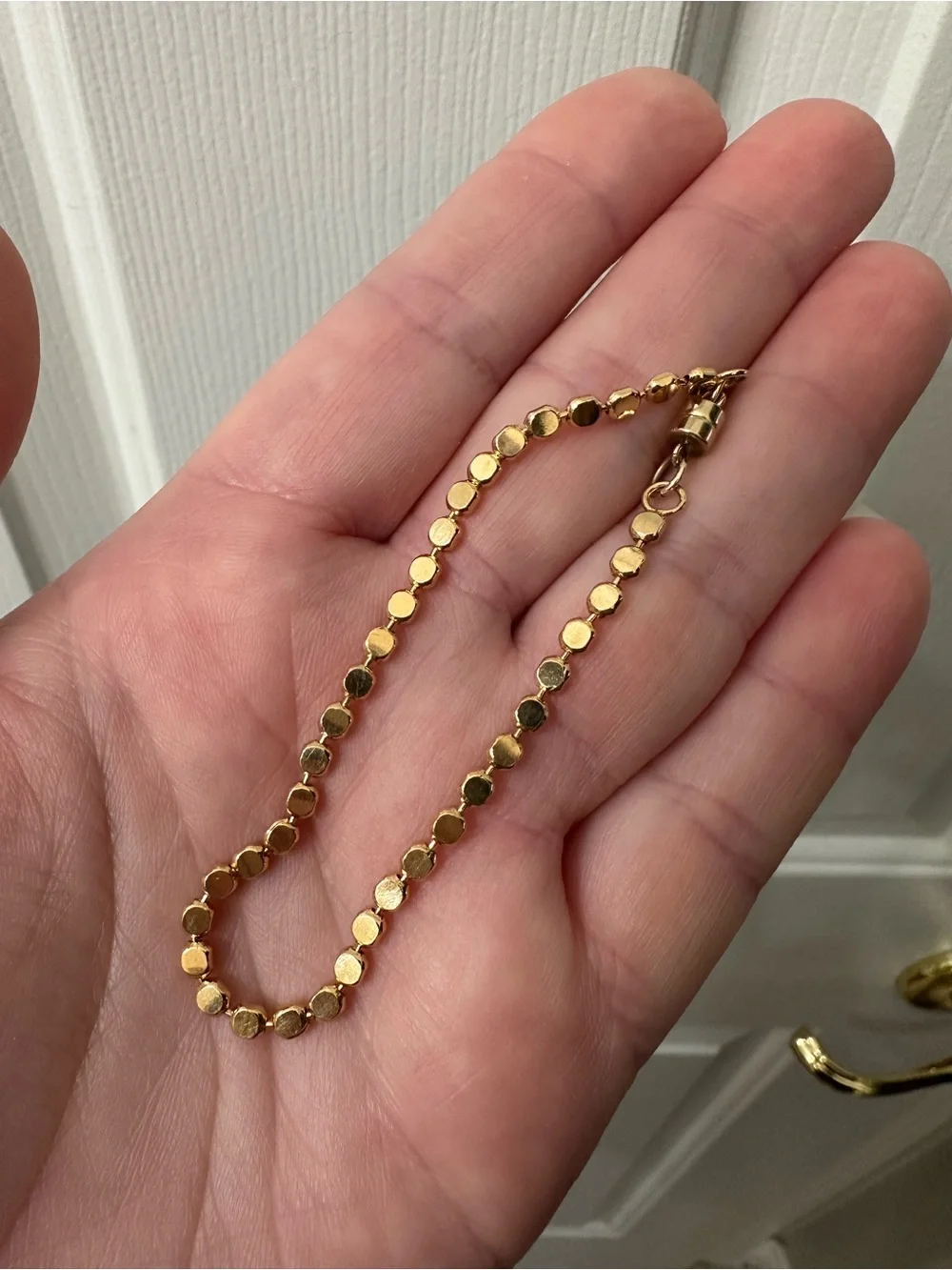14k/18k Gold-Filled Bracelet Disc Chain Magnetic Clasp 7” NWOT